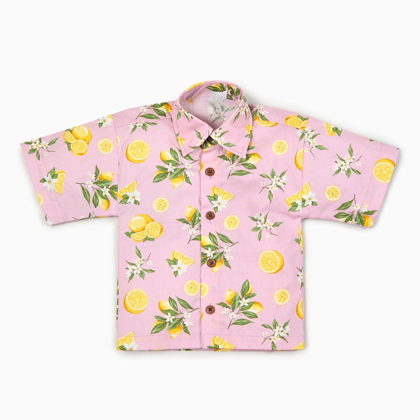 Lemon Blossom Matching Dress and Shirt Set- Blue,6M to 8T