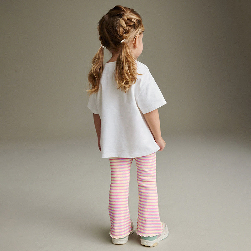 Unicorn Cotton Top & Flared Pants Set,2T to 7T
