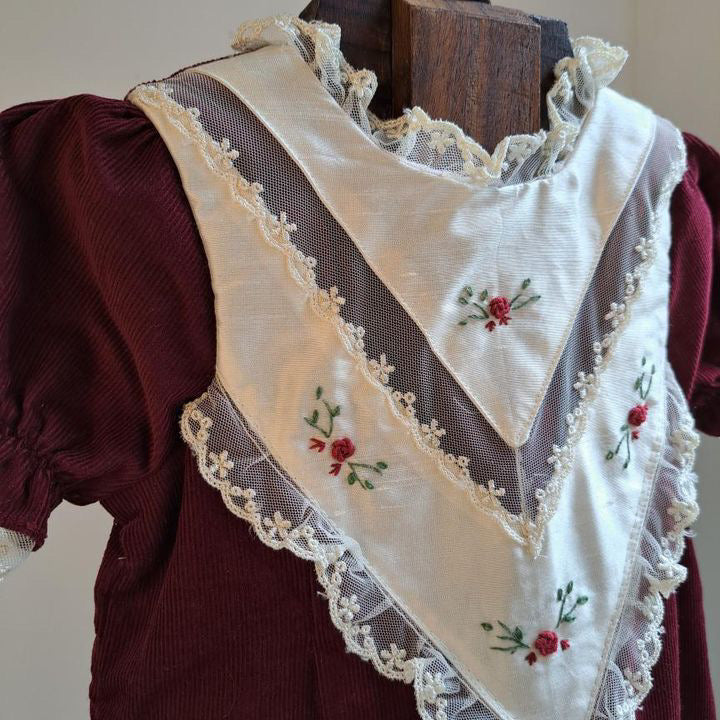 Deep Red Embroidered Dress,6M to 12T