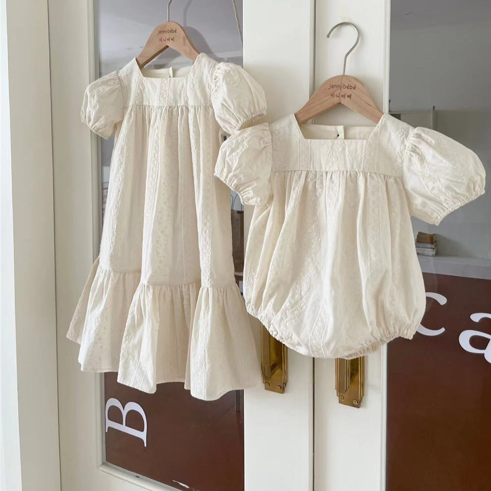 Stunning Embroidered Dress & Romper,6M to 6T.