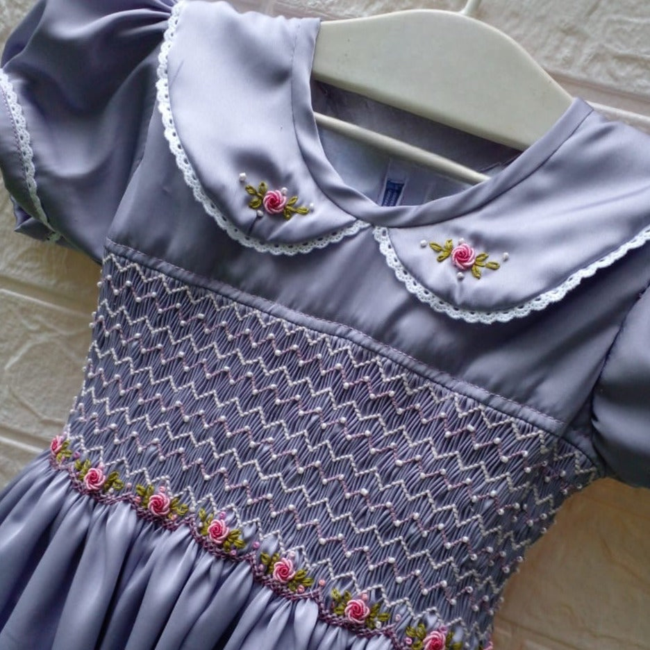 Stunning Purple Hand Smocked Dress,6M to 10T