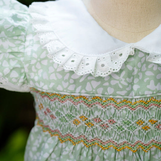 Sage Garden Hand Smocked Dress (12M–5T)