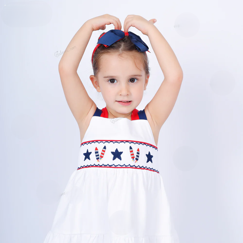 The Firework Bloom Smocked Dress,3M-8T