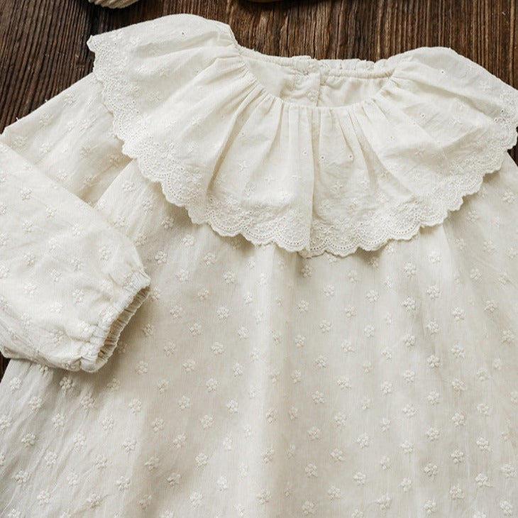 Apricot Full Sleeves Embroidered Dress,12M to 6T.