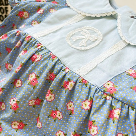 Gorgeous Floral Dress With Bow Design,2T to 6T.