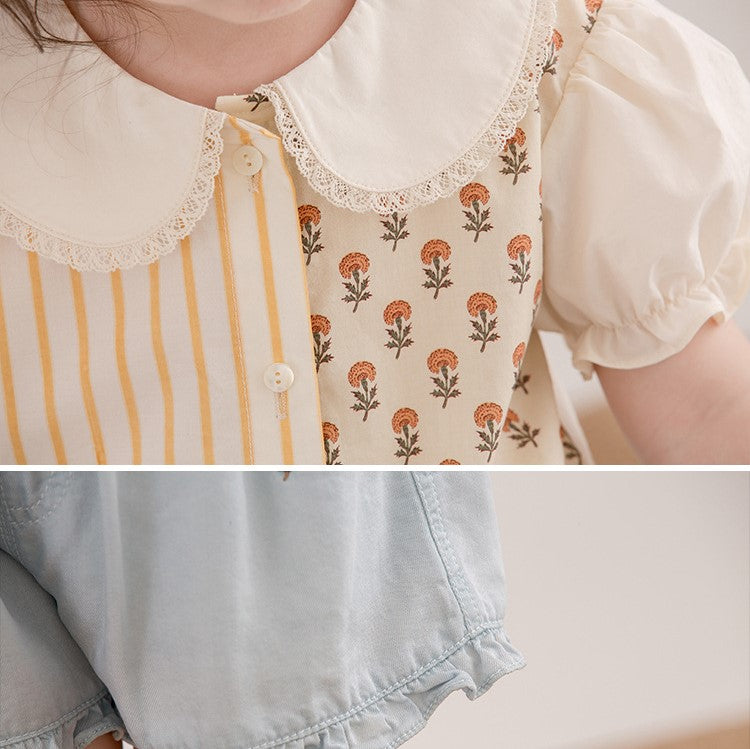 Cute Stripped & Floral Set,12M to 6T.
