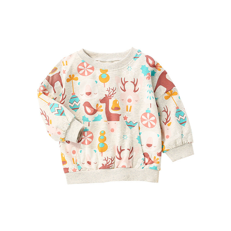 Cute Holidays Theme Sweatshirt,2T to 7T.