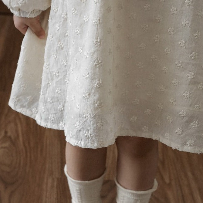 Apricot Full Sleeves Embroidered Dress,12M to 6T.