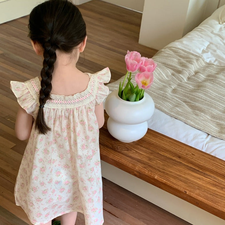 Cute Floral Casual Dress,2T to 6T.