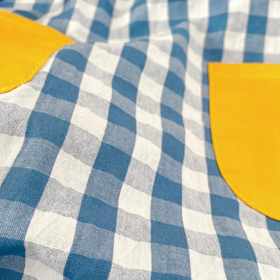 Blue Gingham Back To School Dress With Bag,2T to 7T.