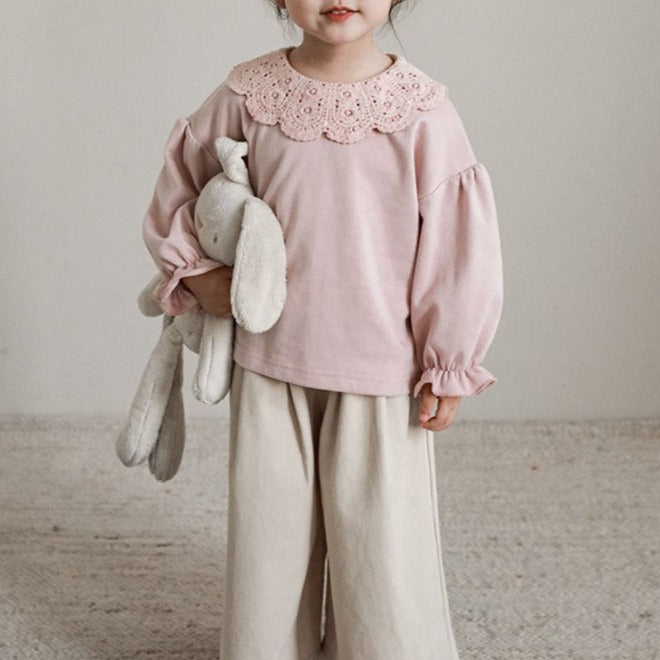 Full Sleeves Tops With Crochet Collar,12M to 6T.