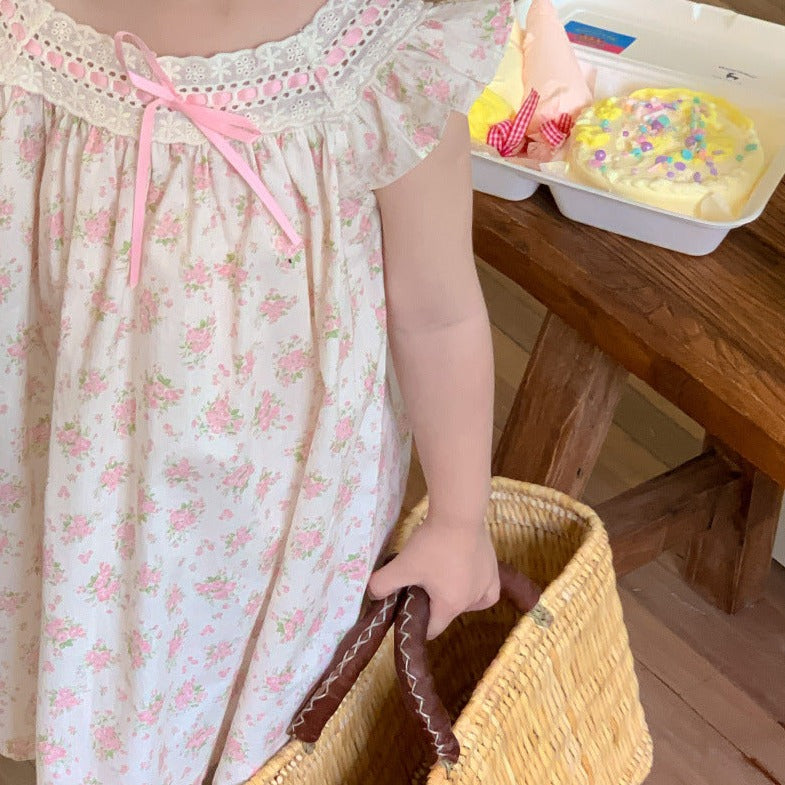 Cute Floral Casual Dress,2T to 6T.