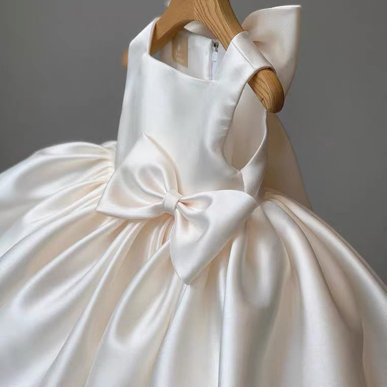 Stunning Princess Dress With Big Bow,Green/Pink/White,12M to 8T