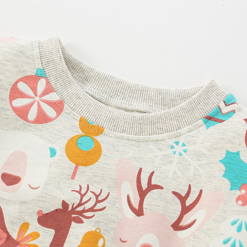 Cute Holidays Theme Sweatshirt,2T to 7T.