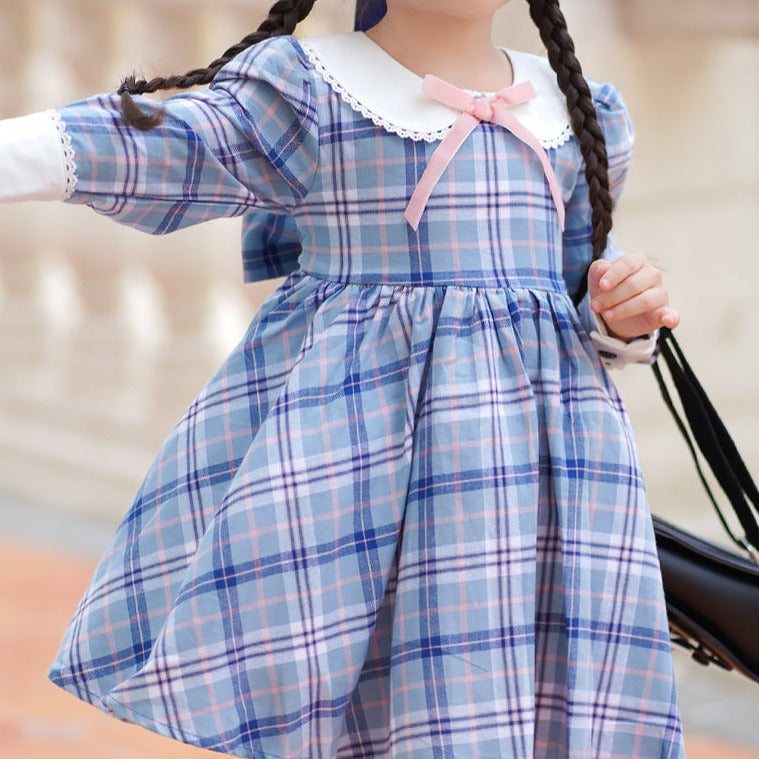 Vintage Plaid Dress,2T to 7T.