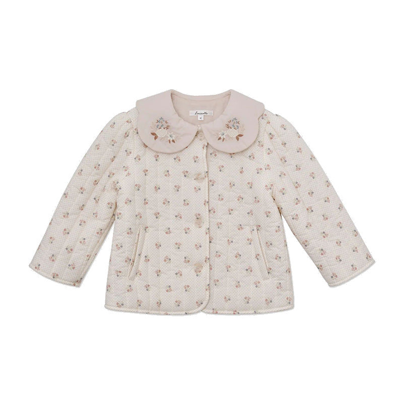 Embroidered Quilted Jacket,18M to 8T.