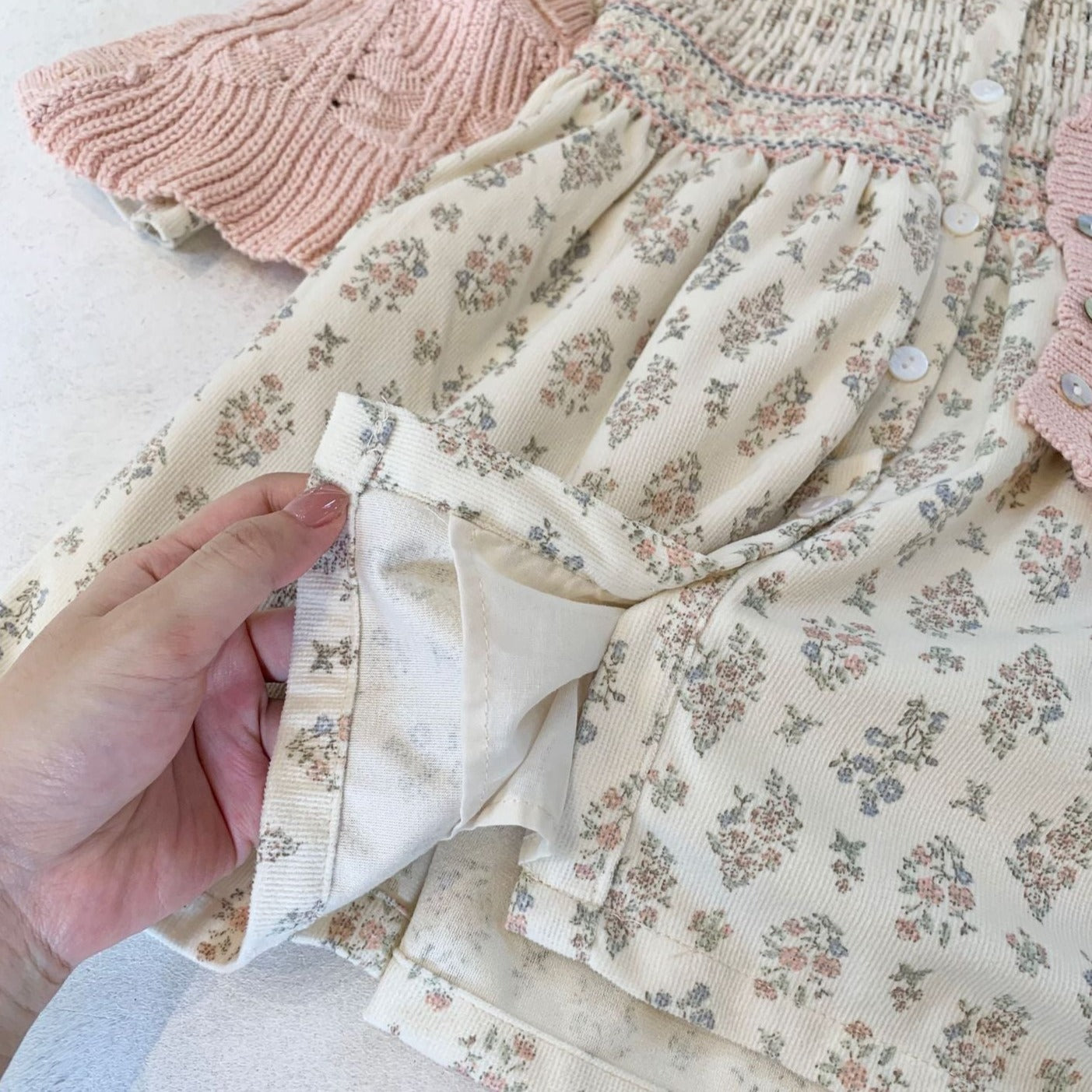 Embroidered Floral Dress With Lace Collar,12M to 5T