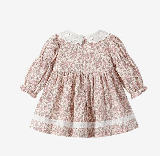 Adorable Floral Dress With Lace & Bows,6M To 4T.