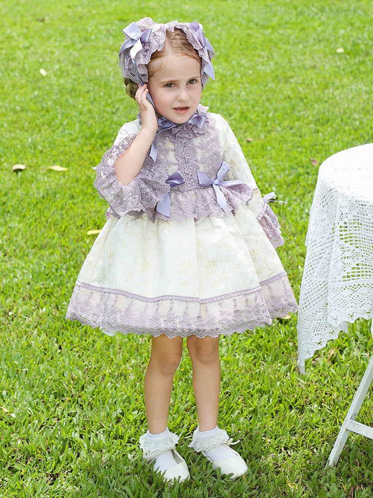 Spanish Vintage Purple Dress,12M to 6T.