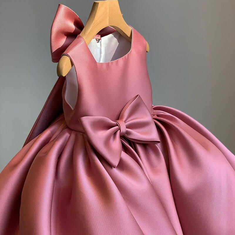 Stunning Princess Dress With Big Bow,Green/Pink/White,12M to 8T