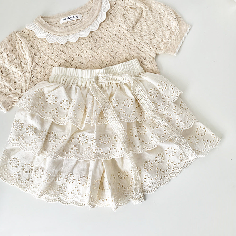 Cute Eyelet Lace Shorts,12M to 5T.