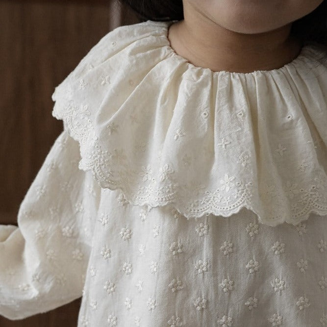 Apricot Full Sleeves Embroidered Dress,12M to 6T.
