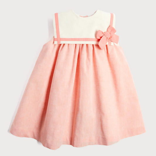 Pre Order Adorable Pink Peach Bow Dress,12M to 7T.
