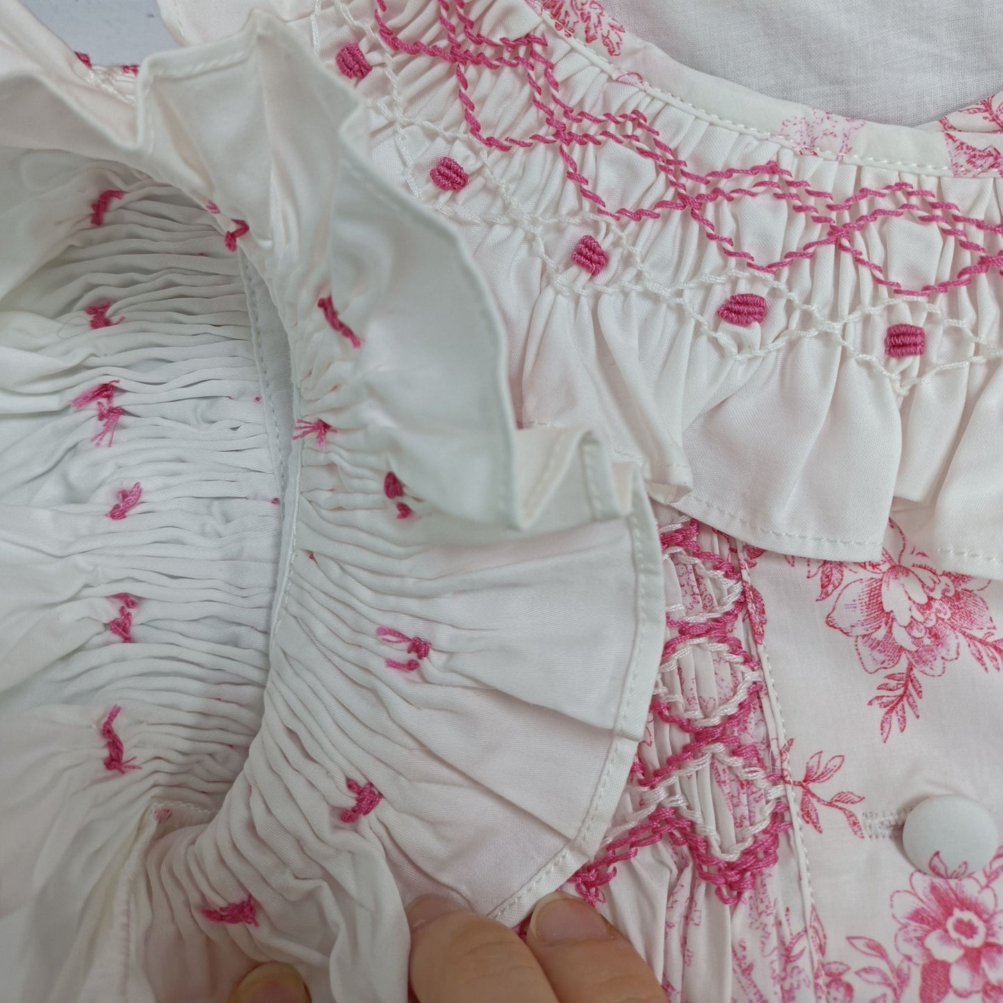 Rose Toile Hand-Smocked Dress,Cotton,12Mβ6T