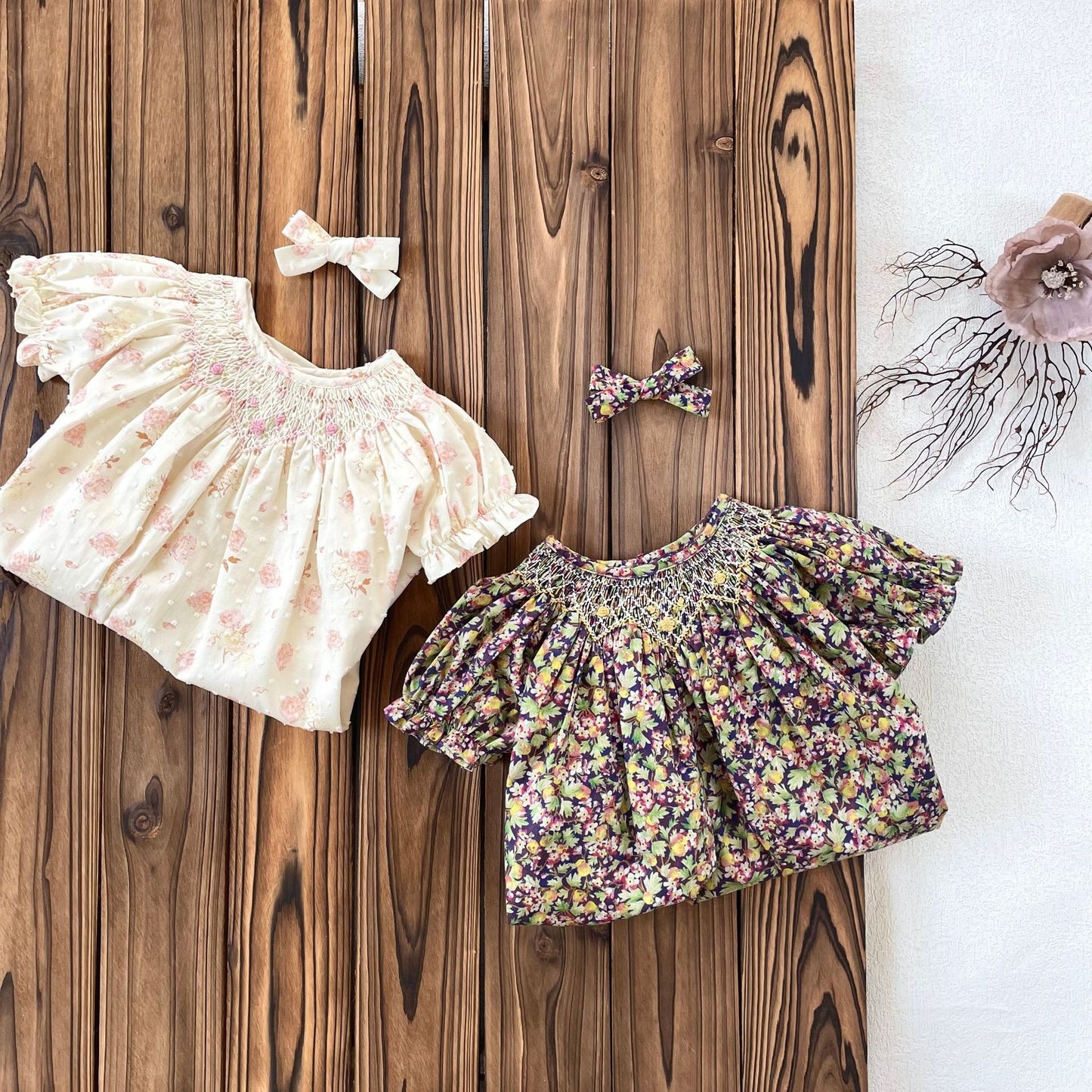 Hand-Smocked Floral Bishop Dress | Pre-Order | Sizes 12M–6T