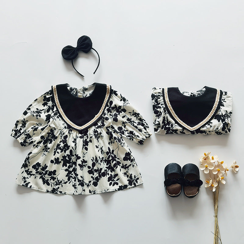 Black & White Printed Dress & Romper,6M to 5T.