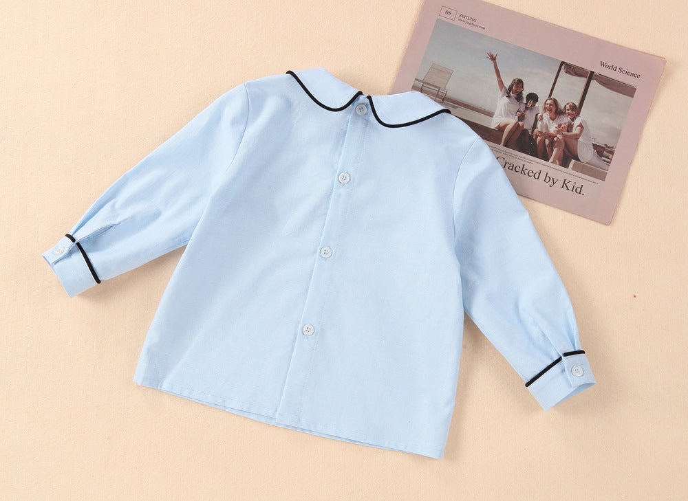 Full-Sleeves Hand Smocked Shirt & Shorts,6M-5T