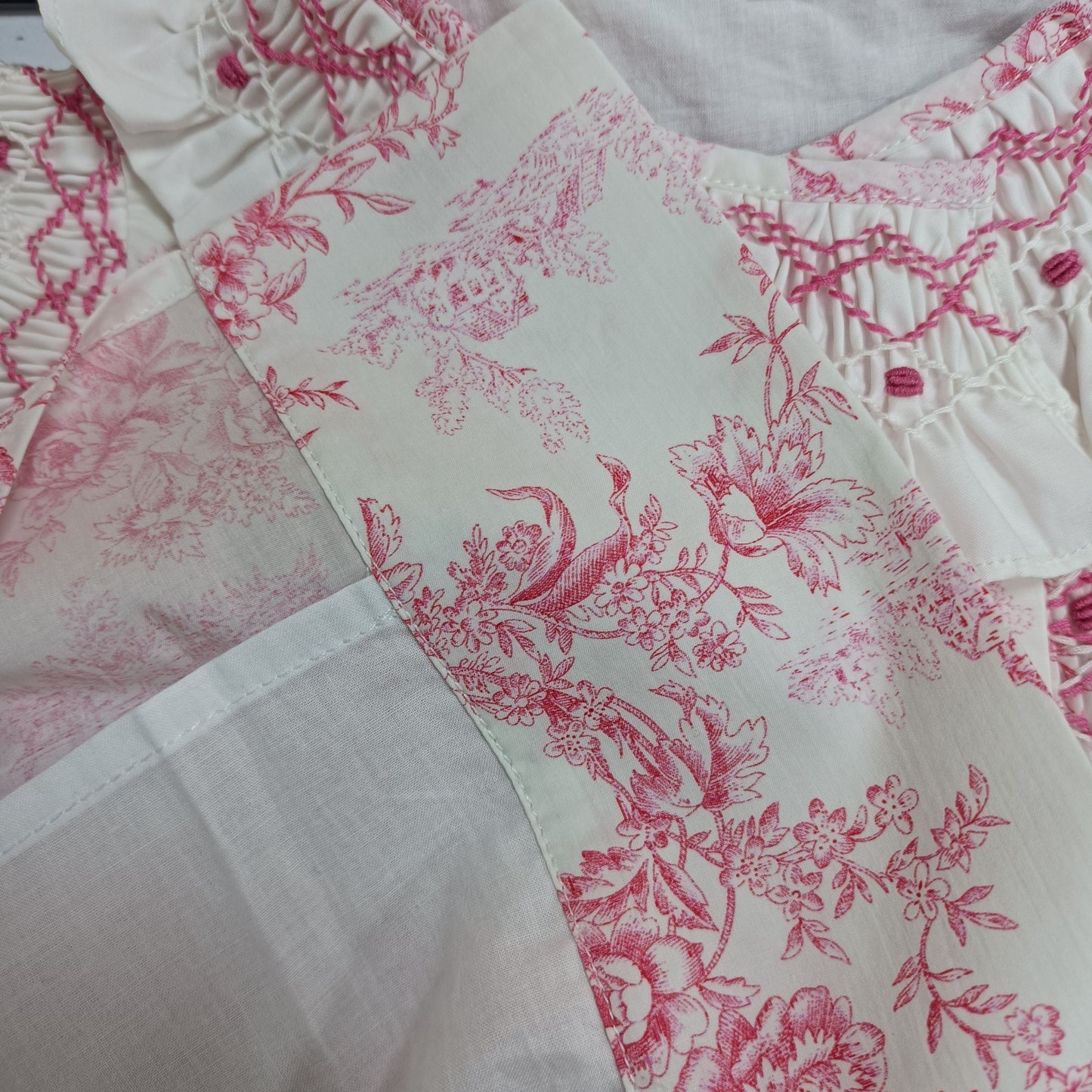 Rose Toile Hand-Smocked Dress,Cotton,12Mβ6T
