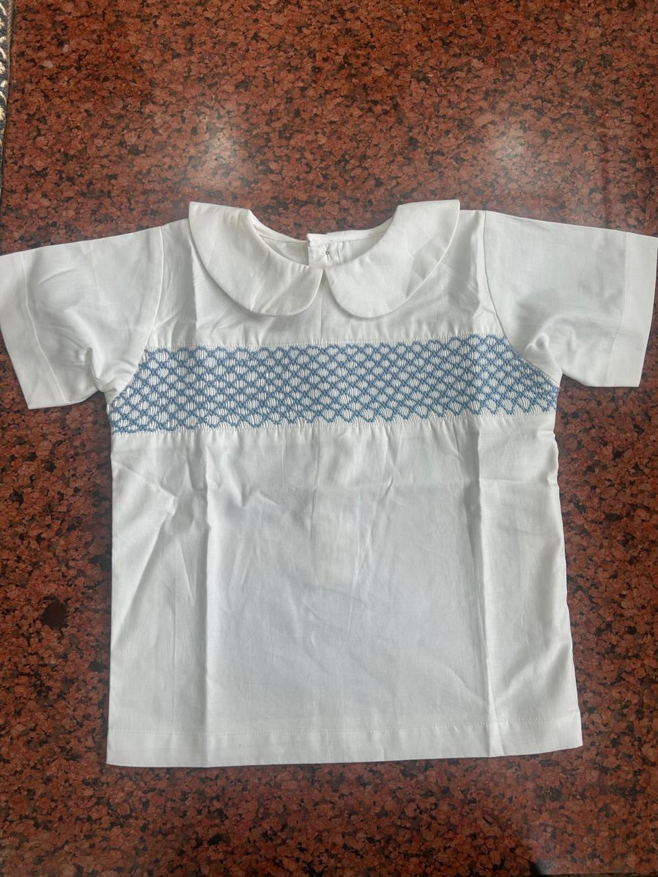 Handmade Boys’ Smocked Shirt & Shorts Set,6M to 6T.