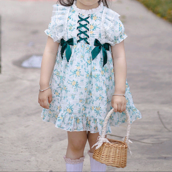 Enchanted Meadow Lace-Up Dress,12M to 6T