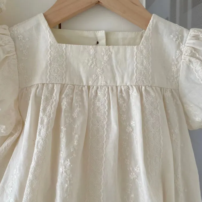 Stunning Embroidered Dress & Romper,6M to 6T.