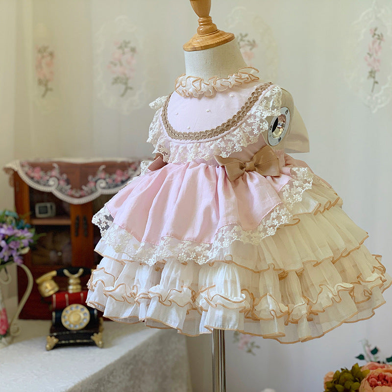 Stunning Layered Spanish Style Dress,Pink/Lavender/Green,12M to 10T Bunch Of Happiness Stunning Layered Spanish Style Dress,Pink/Lavender/Green,12M to 10T Bunch Of Happiness