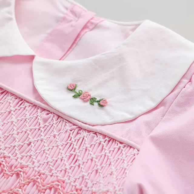 Blush Pink Hand-Smocked Dress,2T–6T