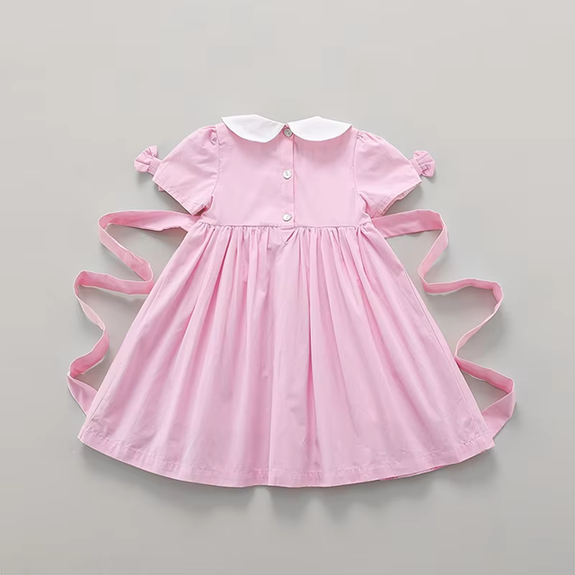 Blush Pink Hand-Smocked Dress,2T–6T
