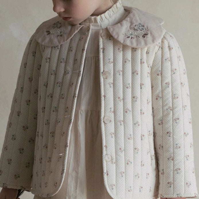Embroidered Quilted Jacket,18M to 8T.