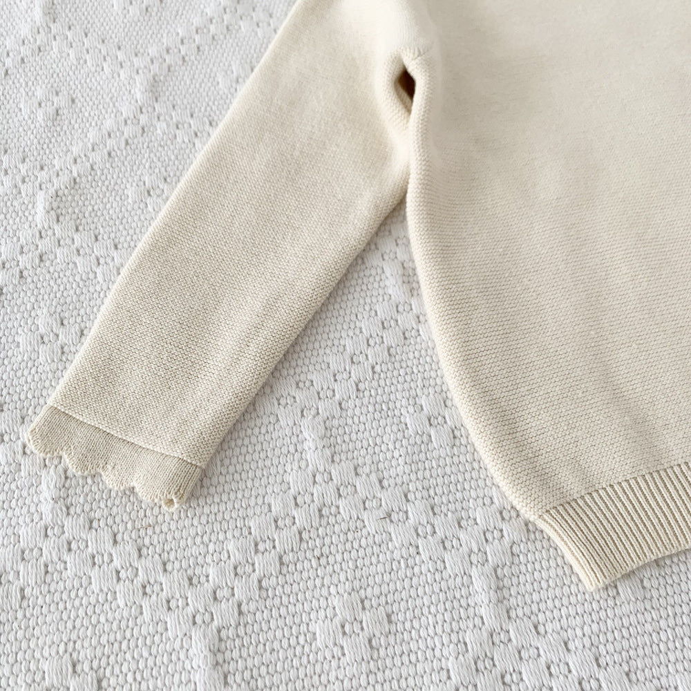 Peter Pan Collar Sweaters,Beige/Pink