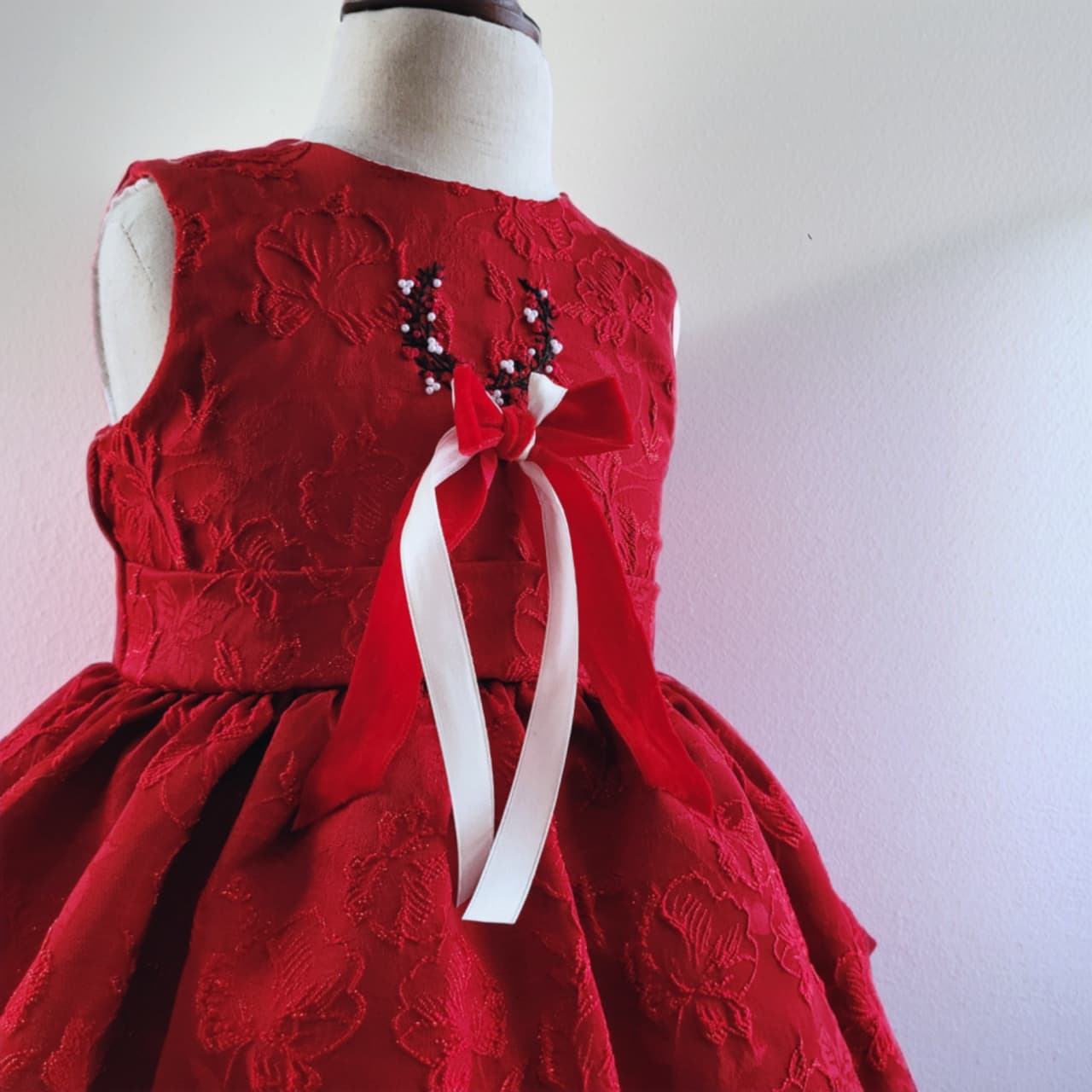 Scarlet Bloom Red Holiday Dress for Girls