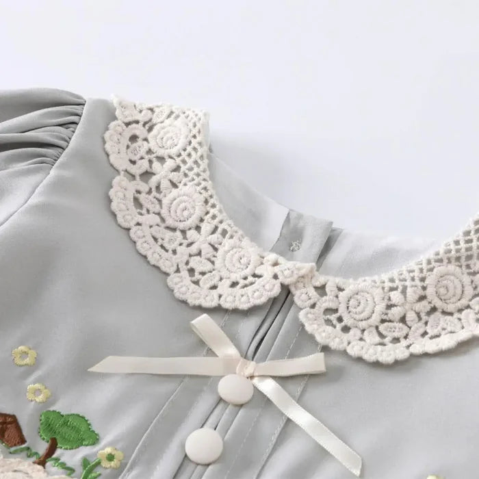 Whimsical Garden Handcrafted Dress,2T-7T