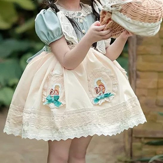 Whimsical Garden Handcrafted Dress,2T-7T