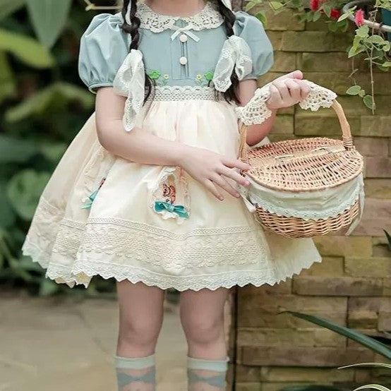 Whimsical Garden Handcrafted Dress,2T-7T