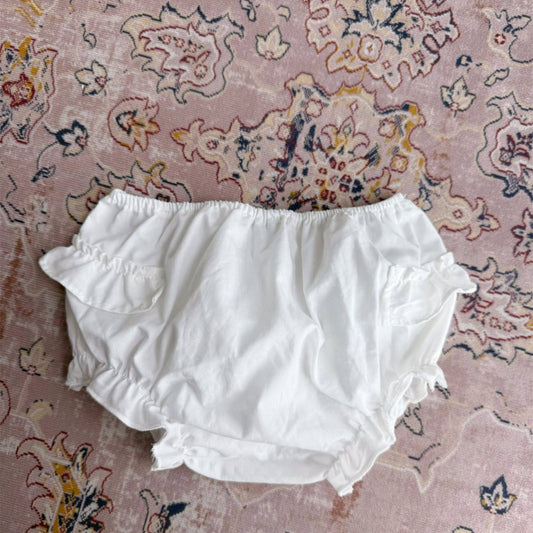 Classic White Girls Dress with Red Embroidery & Bloomers (2T–7T)