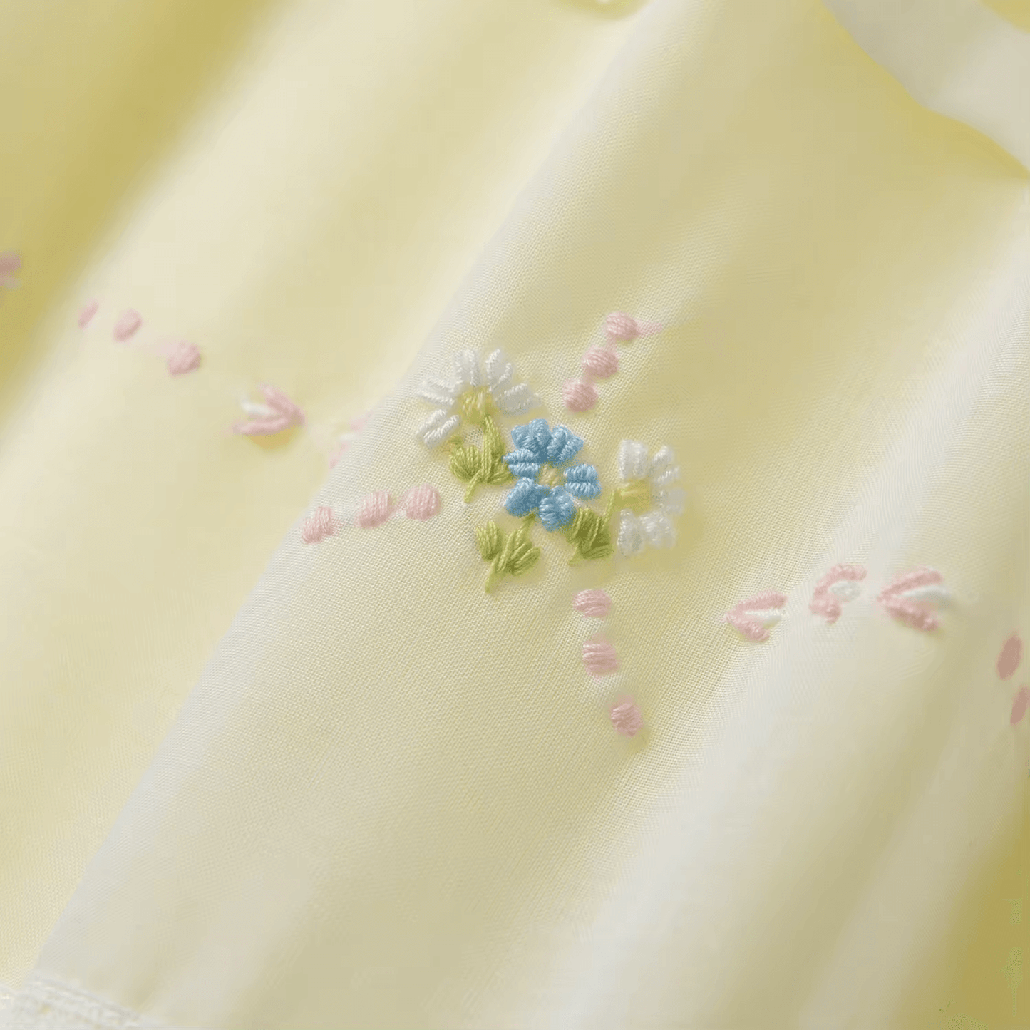 Hand Embroidered Heirloom Dress,Yellow/Pink,12M to 6T.