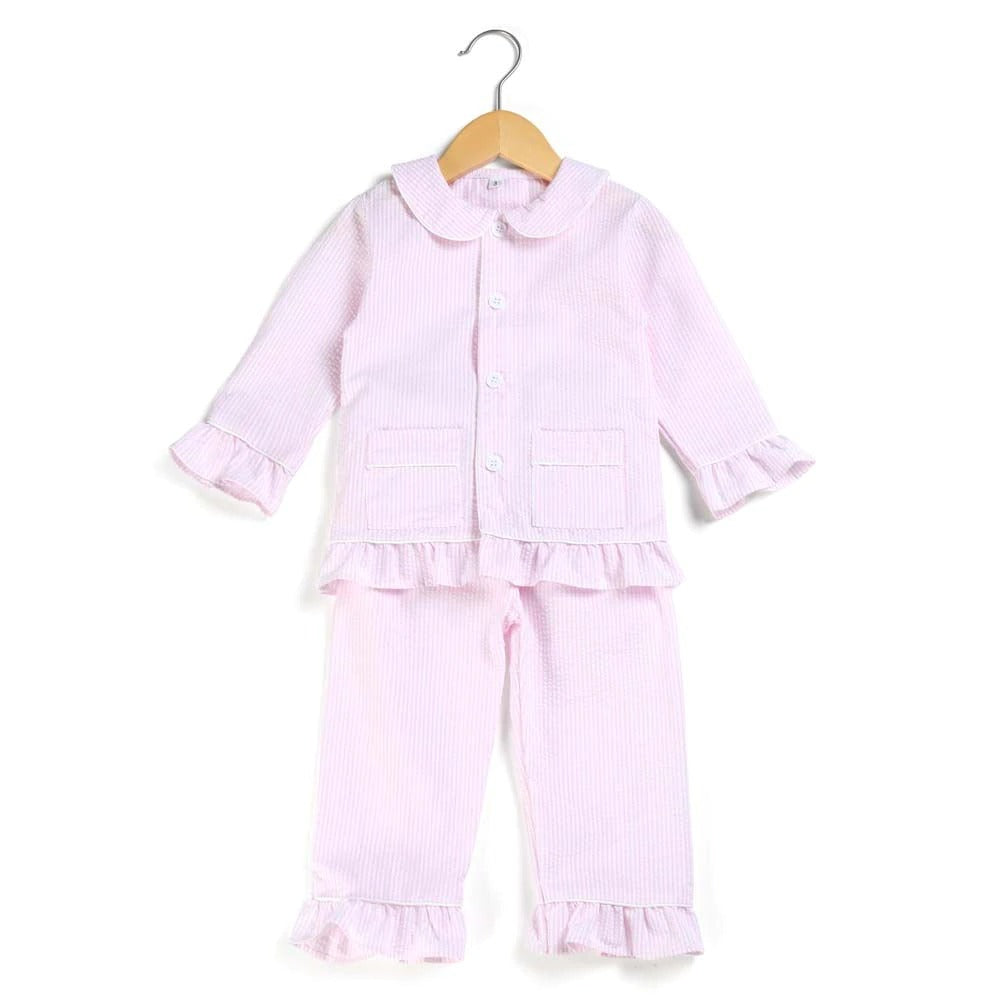 Pink & Blue Matching Seersucker Sibling Set,12M to 12T.