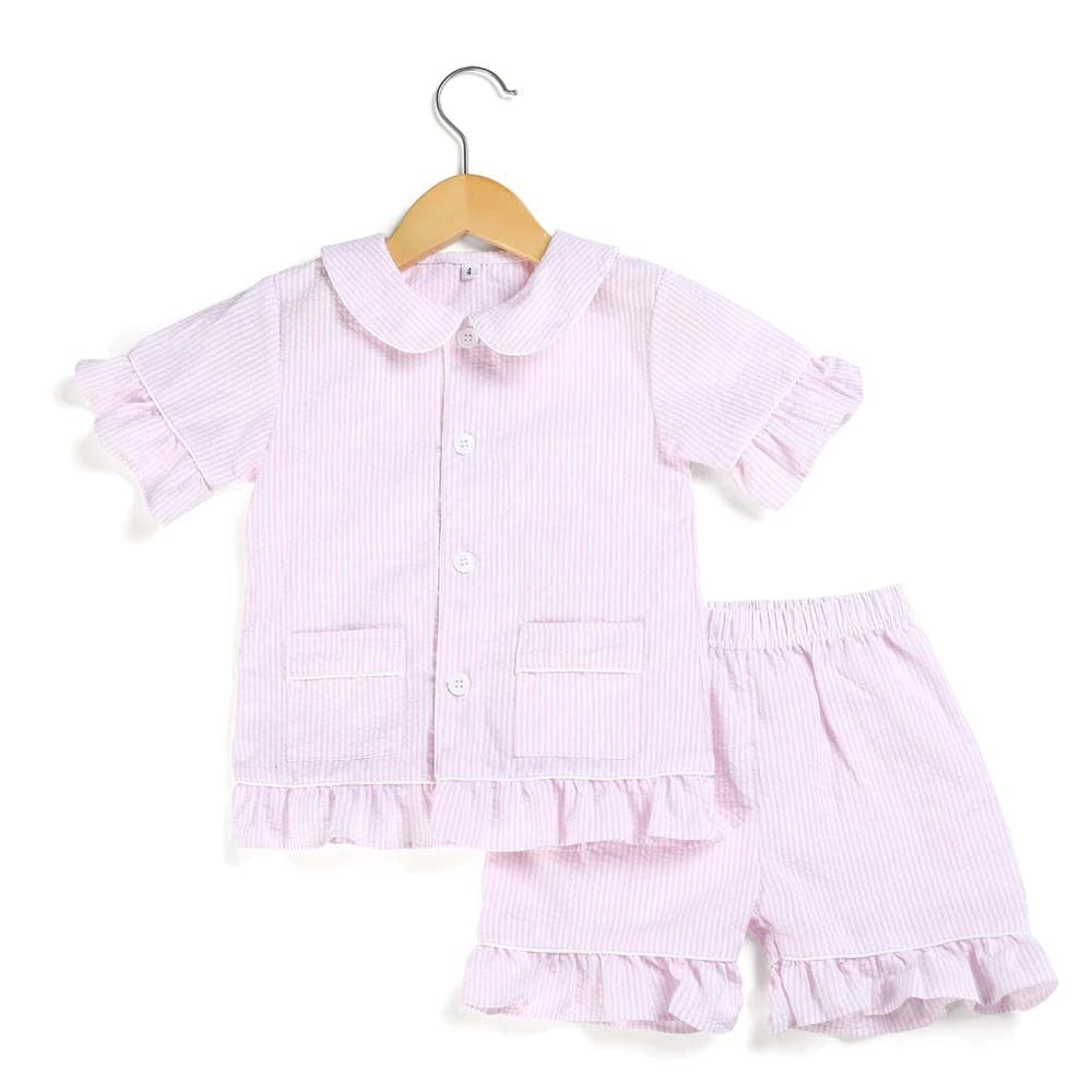 Pink & Blue Matching Seersucker Sibling Set,12M to 12T.