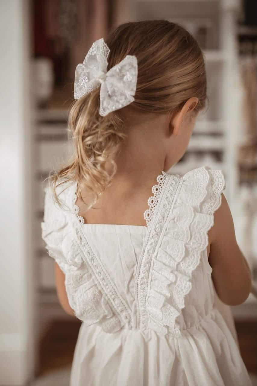 White Summer Lace Dress,2T to 7T.