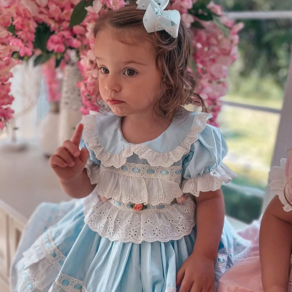 Spanish Lolita Dress, Pink/Blue, 12M to 5T
